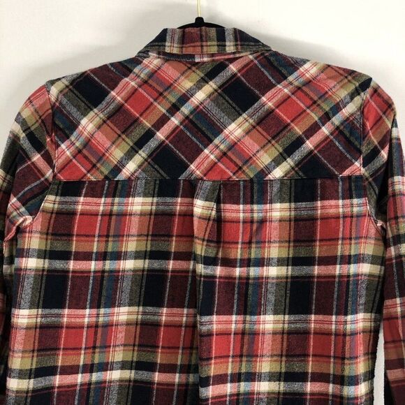 Forever 21 Womens Small Long Sleeve Flannel Shirt Red Button Down Western Rodeo - Picture 8 of 10